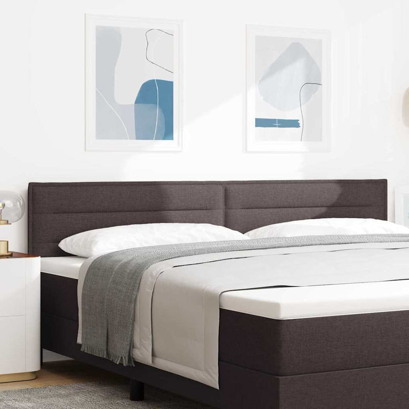 vidaXL LED ágytámla LED -es lámpákkal sötétbarna 200 cm szövet