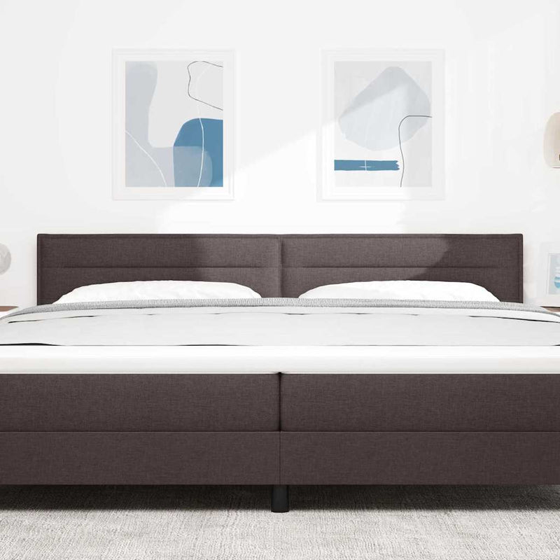 vidaXL LED ágytámla LED -es lámpákkal sötétbarna 200 cm szövet