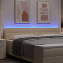 vidaXL LED ágytámla LED szalagokkal fejtámlával Krém 200 cm szövet