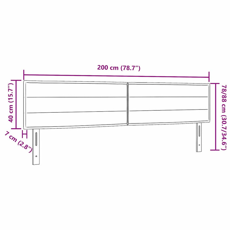 vidaXL LED ágytámla LED -es lámpákkal fejtámlával Krém 200 cm szövet