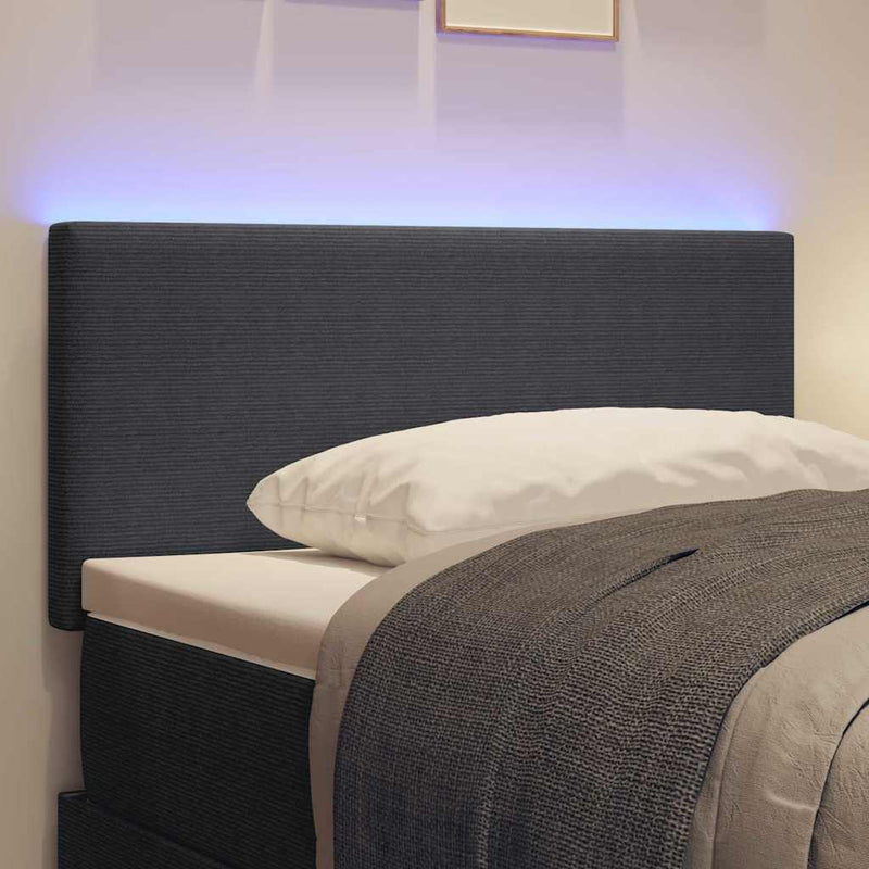 vidaXL LED ágytámla LED -es lámpákkal Sötétszürke 90 cm szövet