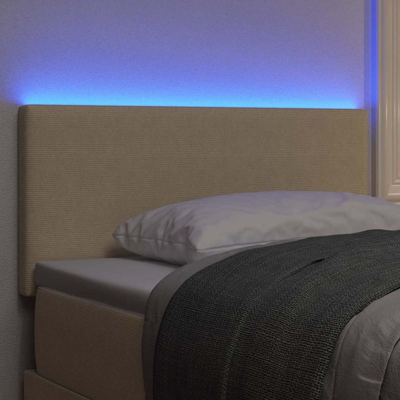 vidaXL LED ágytámla LED -es lámpákkal Szürke zöld 90 cm szövet