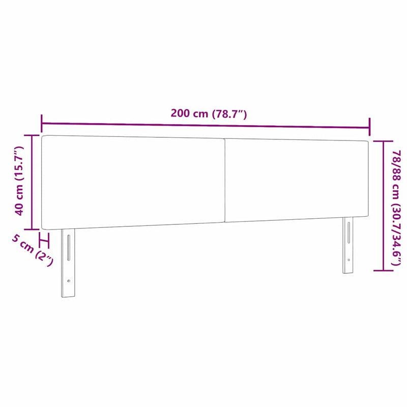 vidaXL LED ágytámla LED -es lámpákkal Szürke zöld 200 cm szövet