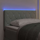 vidaXL LED ágytámla LED szalagokkal Világosszürke 80 cm Bársony