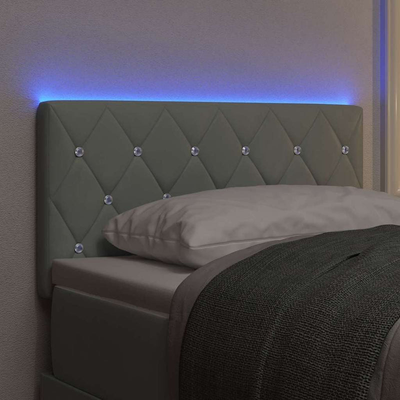vidaXL LED Fejtámla LED -es lámpákkal Világosszürke 80 cm Bársony