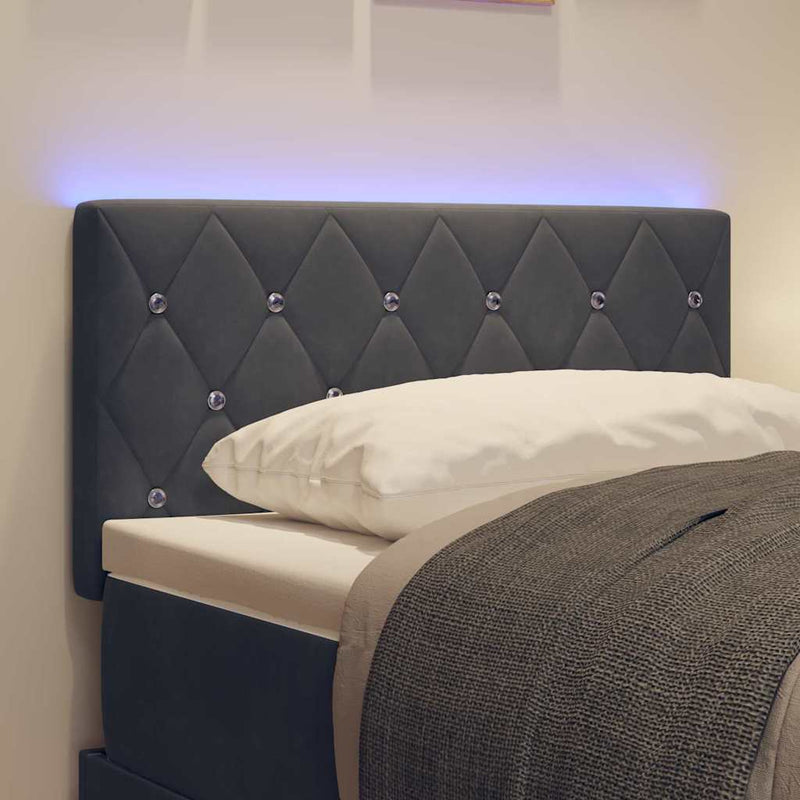 vidaXL LED Fejtámla LED -es lámpákkal Argyle Sötétszürke 80 cm Bársony