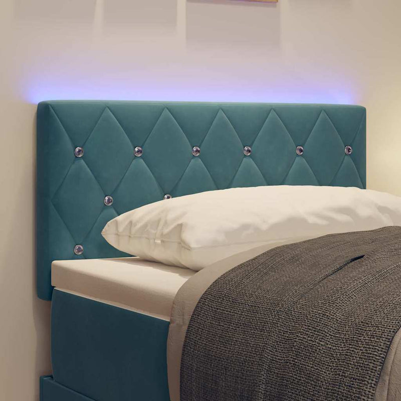 vidaXL LED Fejtámla LED -es lámpákkal Argyle Sötétkék 80 cm Bársony