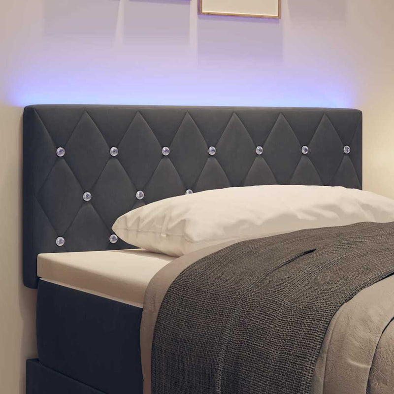 vidaXL LED Fejtámla LED -es lámpákkal Argyle Sötétszürke 90 cm Bársony