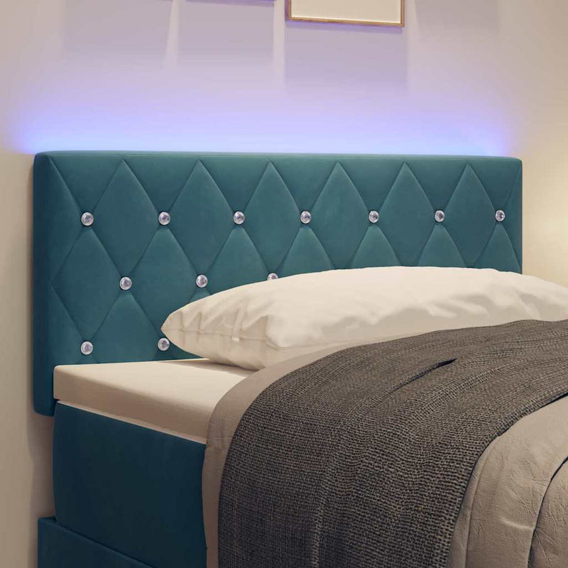 vidaXL LED Fejtámla LED -es lámpákkal Argyle Sötétkék 90 cm Bársony
