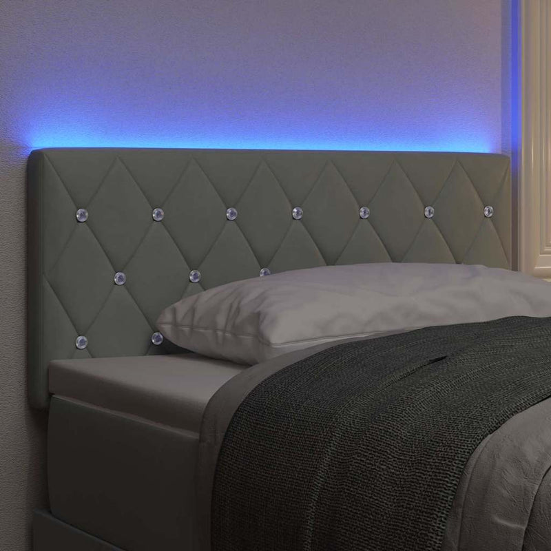 vidaXL LED Fejtámla LED -es lámpákkal Világosszürke 100 cm Bársony