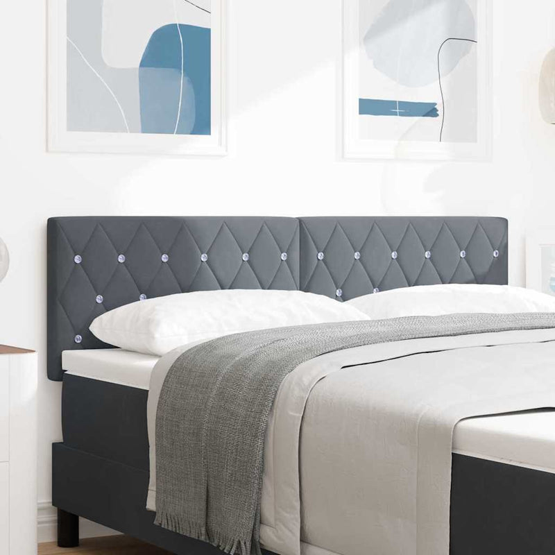 vidaXL LED Fejtámla LED -es lámpákkal Sötétszürke 144 cm Bársony