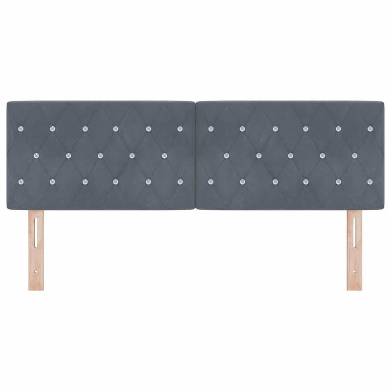 vidaXL LED Fejtámla LED -es lámpákkal Argyle Sötétszürke 80 cm Bársony
