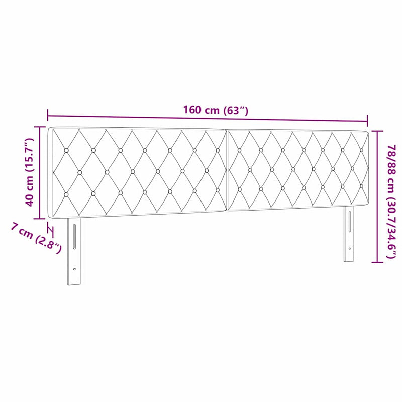 vidaXL LED Fejtámla LED -es lámpákkal Argyle Sötétzöld 80 cm Bársony