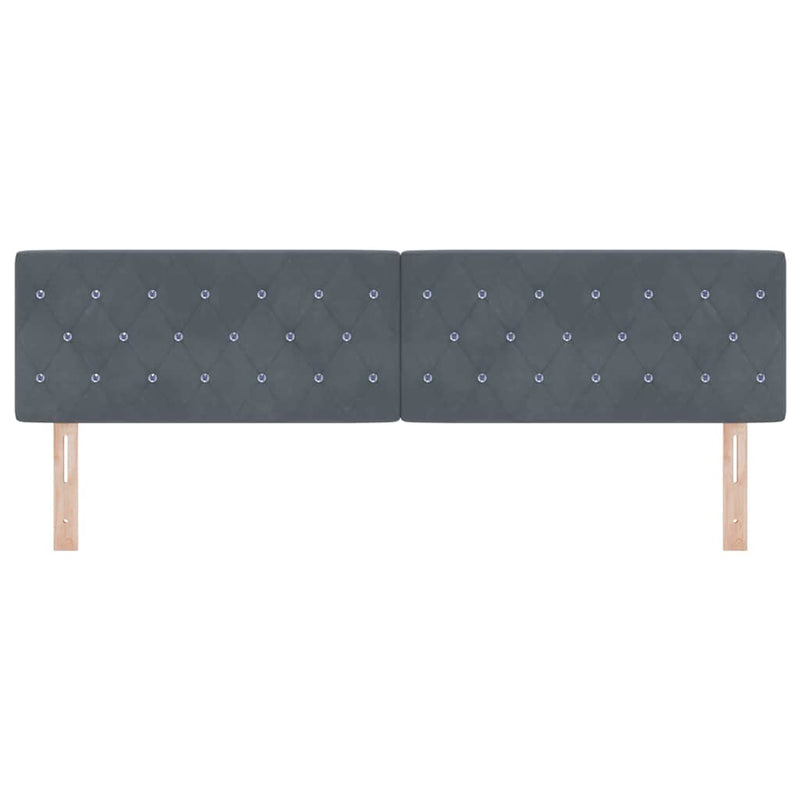 vidaXL LED Fejtámla LED -es lámpákkal Argyle Sötétszürke 90 cm Bársony
