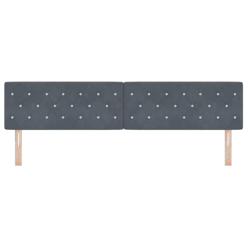 vidaXL LED Fejtámla LED -es lámpákkal Sötétszürke 100 cm Bársony