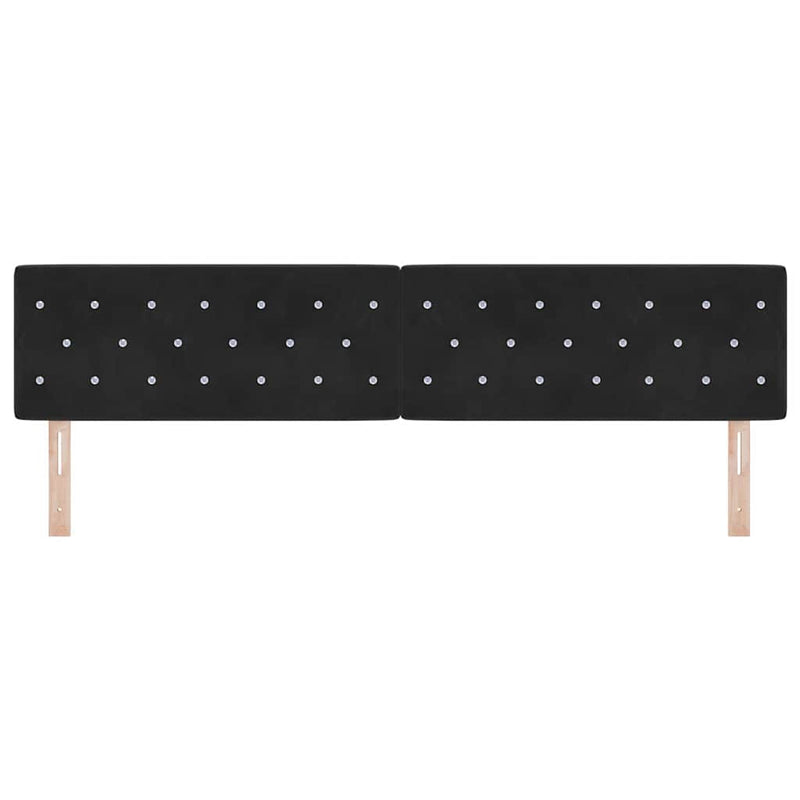 vidaXL LED Fejtámla LED -es lámpákkal Argyle Fekete 100 cm Bársony