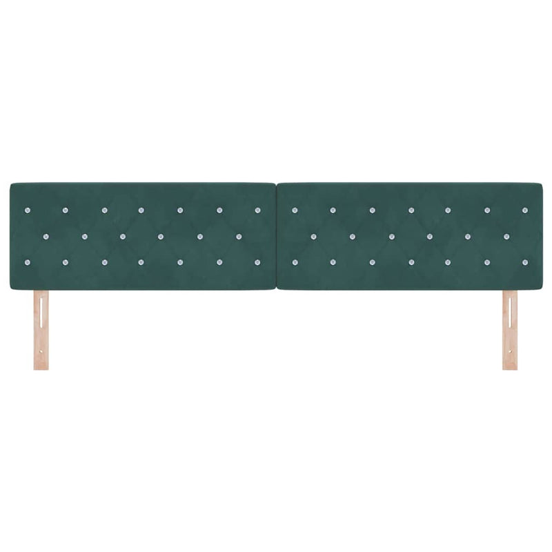 vidaXL LED Fejtámla LED -es lámpákkal Argyle Sötétzöld 100 cm Bársony