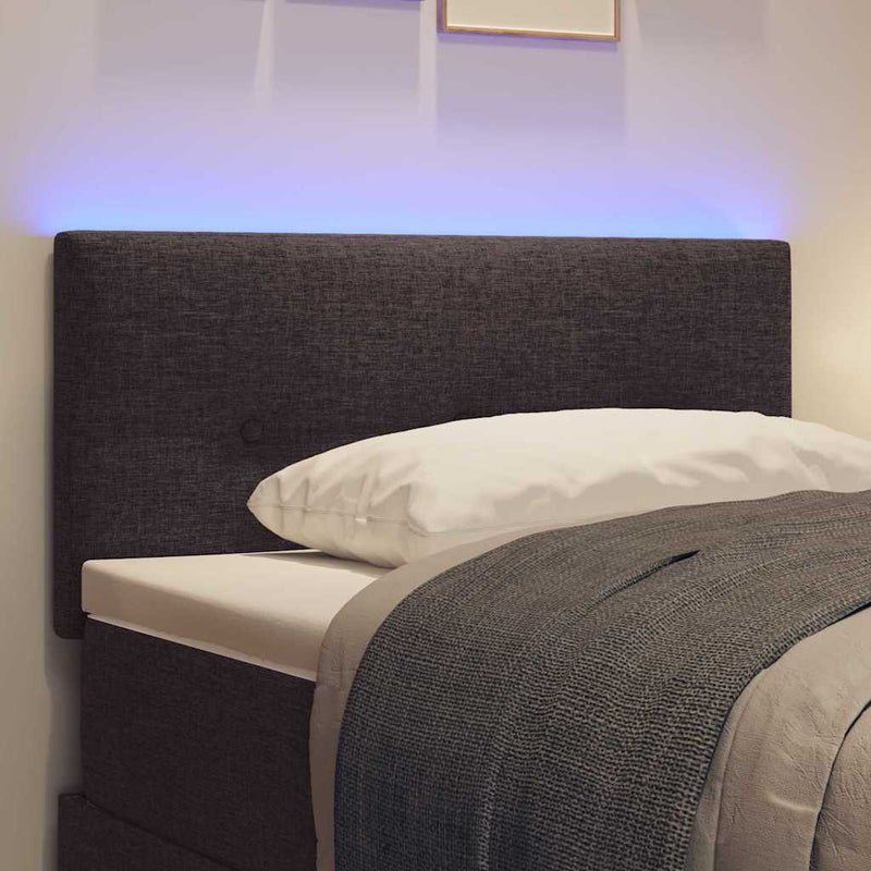 vidaXL LED Fejtámla LED -es lámpákkal Sötét Barna 90 cm szövet