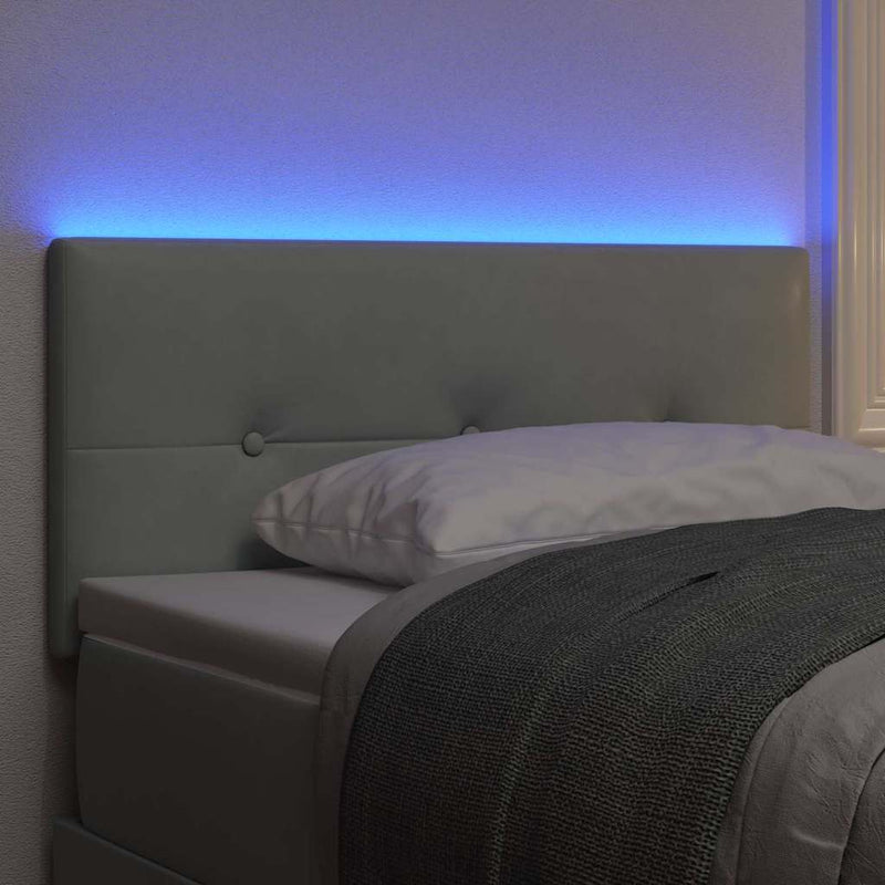 vidaXL Fejtámla LED -es lámpákkal Világosszürke 90 cm Bársony