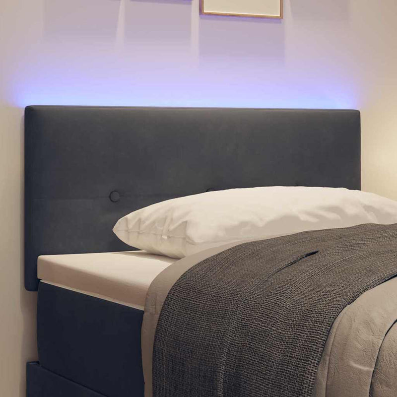 vidaXL Fejtámla LED -es lámpákkal fejtámlával Szürke 100 cm Bársony