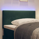 vidaXL LED ágytámla LED szalagokkal Zöld 100 cm Bársony