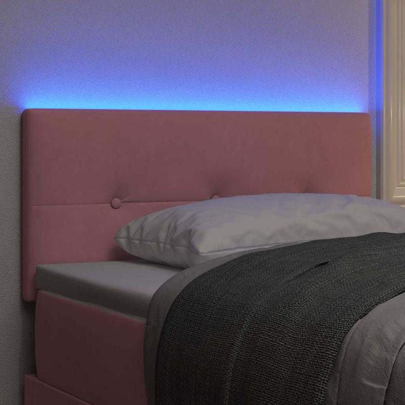vidaXL Fejtámla LED -es lámpákkal fejtámlával Rózsaszín 100 cm Bársony