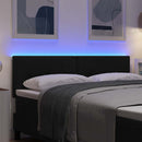 vidaXL LED ágytámla LED szalagokkal fejtámlával Fekete 160 cm szövet