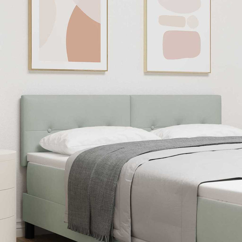 vidaXL Fejtámla LED -es lámpákkal Világosszürke 80 cm Bársony