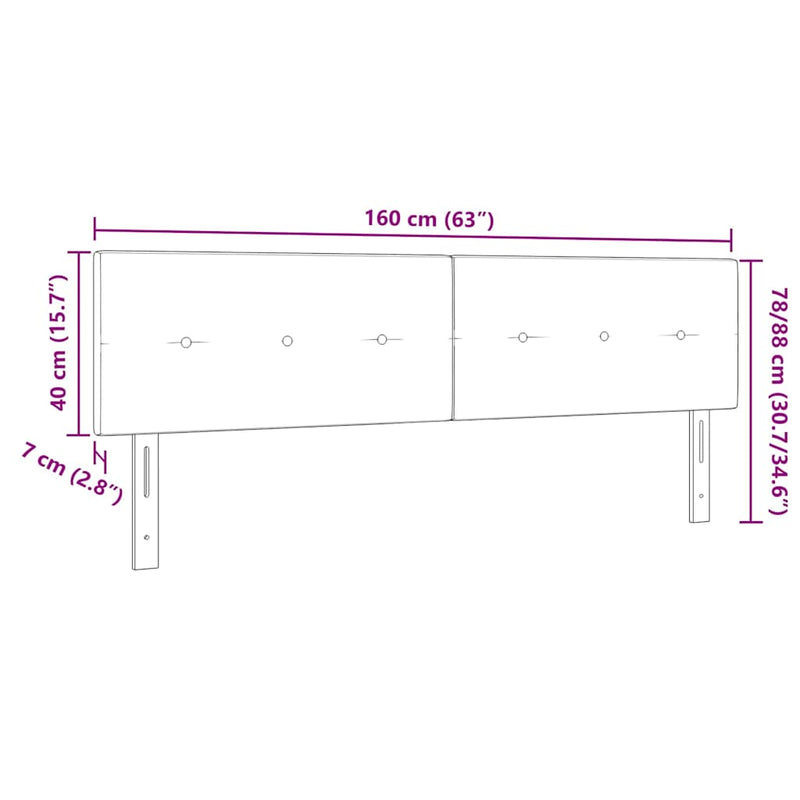 vidaXL Fejtámla LED -es lámpákkal Világosszürke 80 cm Bársony