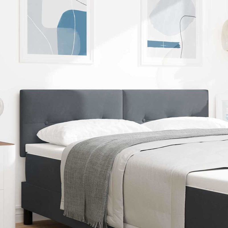 vidaXL Fejtámla LED -es lámpákkal fejtámlával Szürke 80 cm Bársony