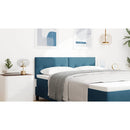 vidaXL LED ágytámla LED szalagokkal Kék 160 cm Bársony