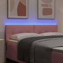 vidaXL LED ágytámla LED szalagokkal Rózsaszín 160 cm Bársony