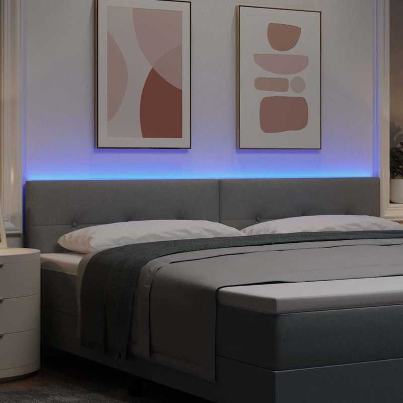 vidaXL LED Fejtámla LED -es lámpákkal Világosszürke 200 cm szövet