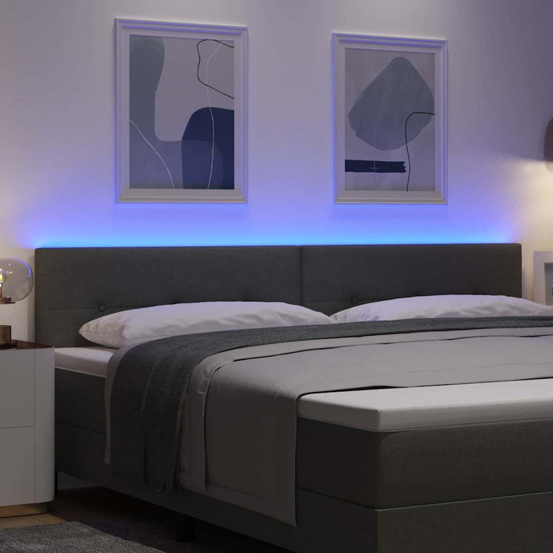 vidaXL LED Fejtámla LED -es lámpákkal Sötétszürke 200 cm szövet