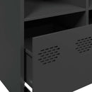 vidaXL fekete hidegen hengerelt acél tálalószekrény 135x39x73,5 cm