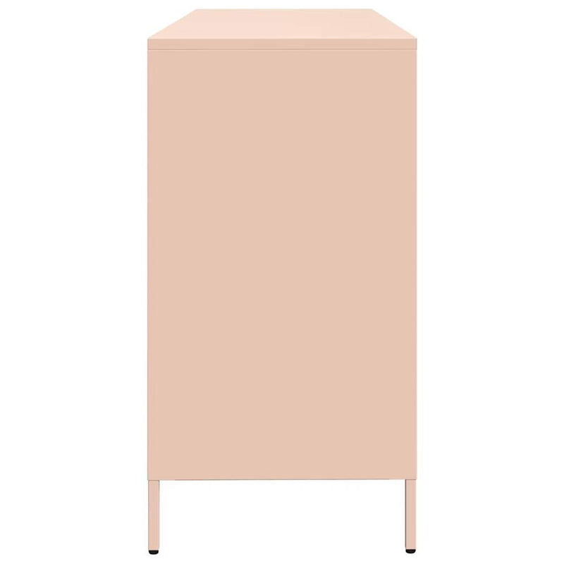 vidaXL rózsaszín hidegen hengerelt acél tálalószekrény 135x39x73,5 cm