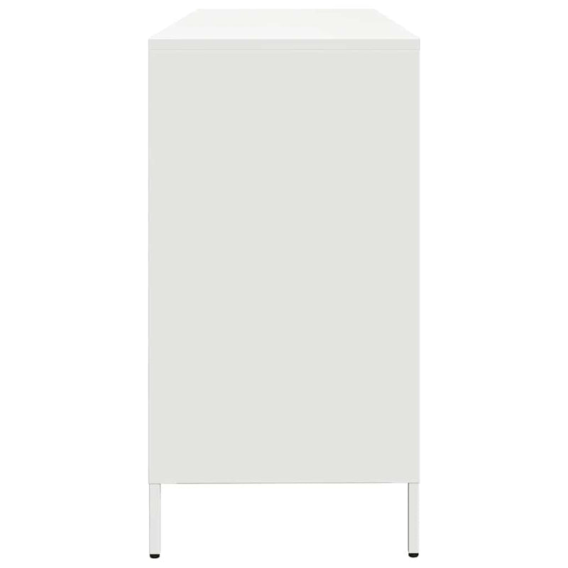 vidaXL fehér hidegen hengerelt acél tálalószekrény 135x39x73,5 cm