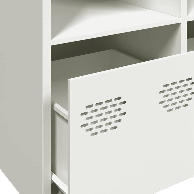 vidaXL fehér hidegen hengerelt acél tálalószekrény 135x39x73,5 cm