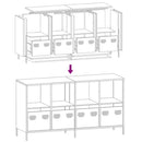 vidaXL fehér hidegen hengerelt acél tálalószekrény 135x39x73,5 cm