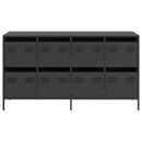 vidaXL fekete hidegen hengerelt acél tálalószekrény 135x39x73,5 cm