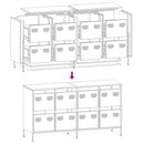 vidaXL fekete hidegen hengerelt acél tálalószekrény 135x39x73,5 cm