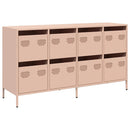 vidaXL rózsaszín hidegen hengerelt acél tálalószekrény 135x39x73,5 cm