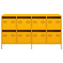 vidaXL mustársárga hidegen hengerelt acél tálalószekrény 135x39x73,5cm