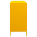 vidaXL mustársárga hidegen hengerelt acél tálalószekrény 135x39x73,5cm