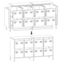 vidaXL olívazöld hidegen hengerelt acél tálalószekrény 135x39x73,5 cm