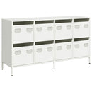 vidaXL fehér hidegen hengerelt acél tálalószekrény 135x39x73,5 cm