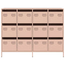 vidaXL rózsaszín hidegen hengerelt acél tálalószekrény 135x39x103,5 cm