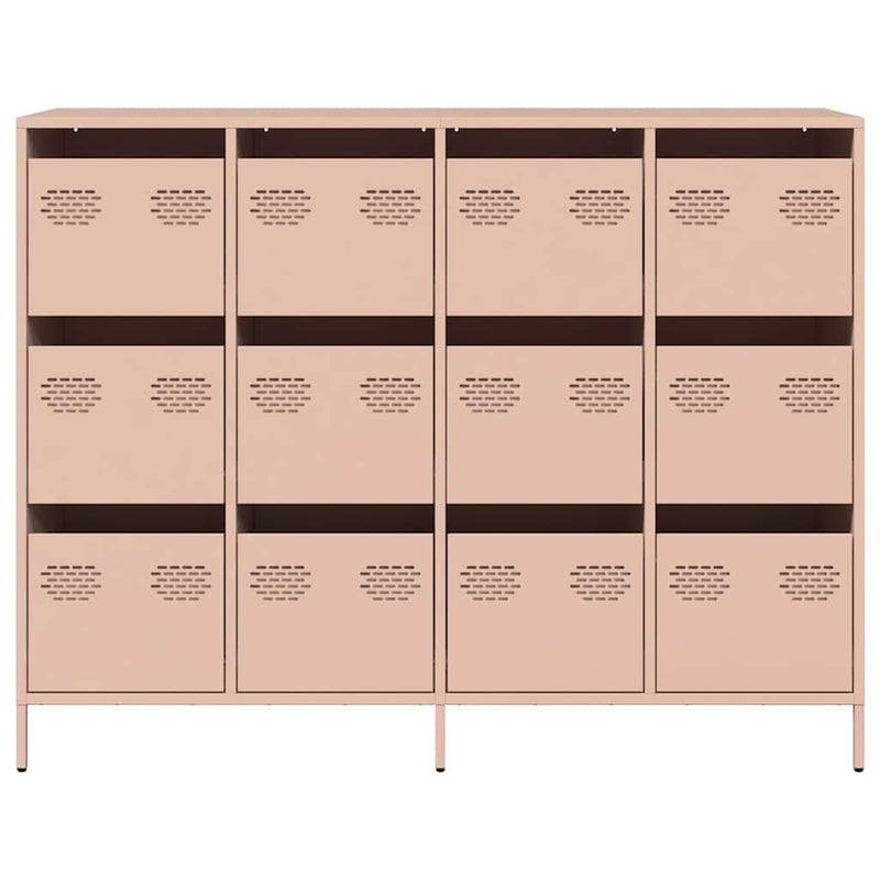 vidaXL rózsaszín hidegen hengerelt acél tálalószekrény 135x39x103,5 cm