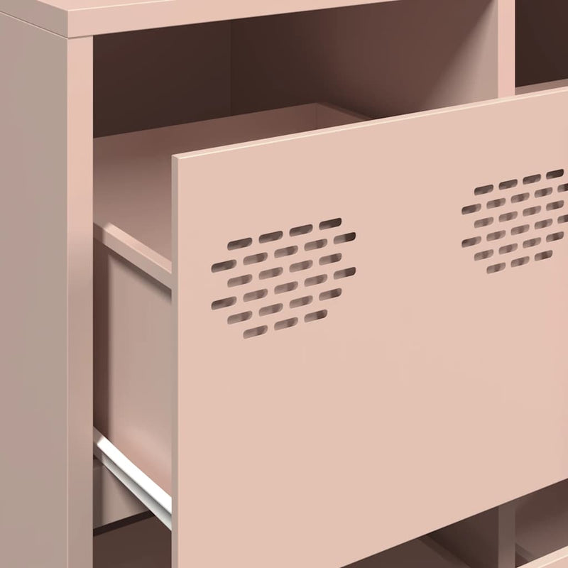 vidaXL rózsaszín hidegen hengerelt acél tálalószekrény 135x39x103,5 cm