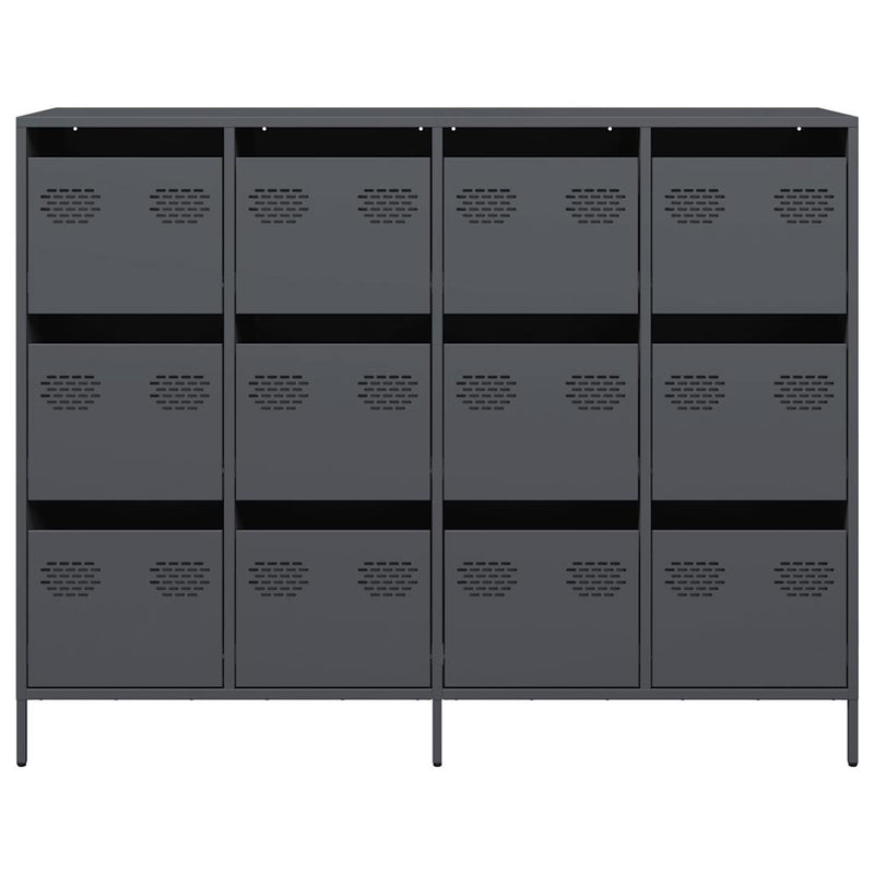 vidaXL antracit hidegen hengerelt acél tálalószekrény 135x39x103,5 cm